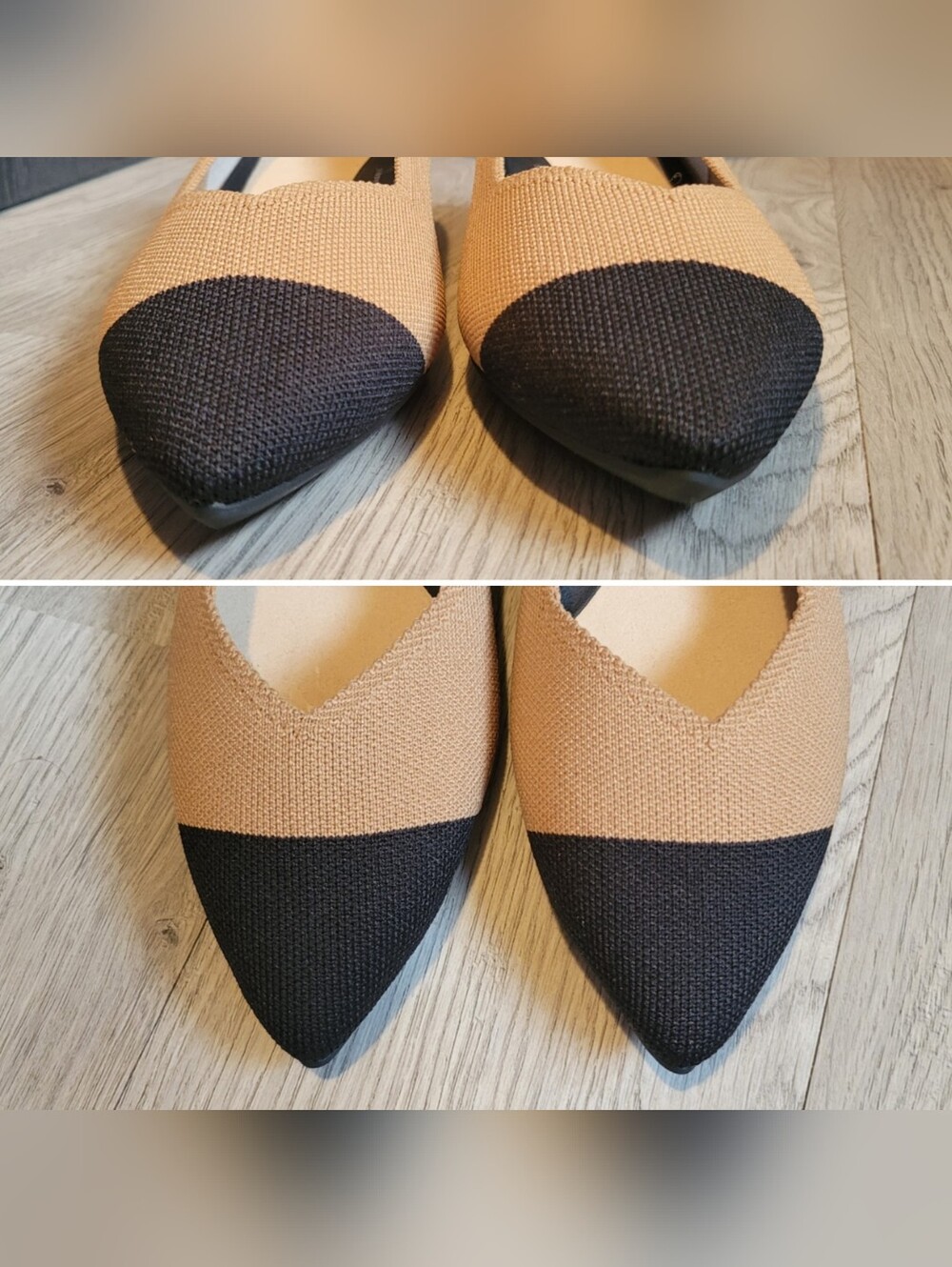 Rothy's The High Point Wren Beige & Black Cap-Toe Heel, Women's US 8.5 EU 38.5 - Picture 5 of 16